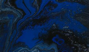 Preview wallpaper stains, paint, liquid, blue, abstraction