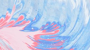 Preview wallpaper stains, paint, liquid, abstraction, blue, pink
