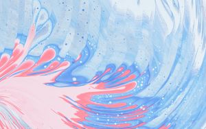 Preview wallpaper stains, paint, liquid, abstraction, blue, pink