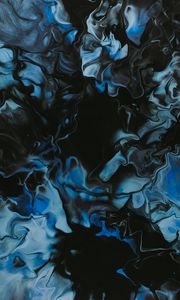 Preview wallpaper stains, paint, liquid, abstraction, blue, black
