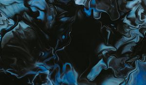 Preview wallpaper stains, paint, liquid, abstraction, blue, black