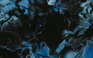 Preview wallpaper stains, paint, liquid, abstraction, blue, black