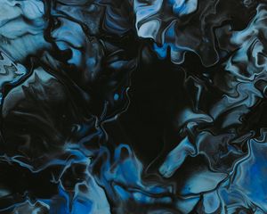 Preview wallpaper stains, paint, liquid, abstraction, blue, black