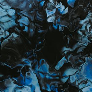 Preview wallpaper stains, paint, liquid, abstraction, blue, black