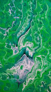 Preview wallpaper stains, paint, liquid, macro, abstraction, green