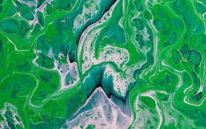 Preview wallpaper stains, paint, liquid, macro, abstraction, green