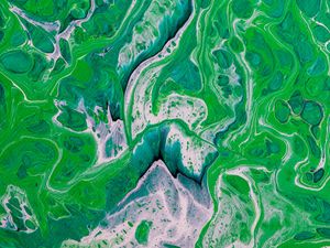 Preview wallpaper stains, paint, liquid, macro, abstraction, green