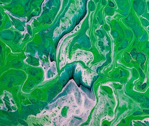 Preview wallpaper stains, paint, liquid, macro, abstraction, green