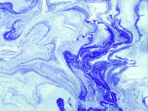 Preview wallpaper stains, paint, liquid, mixing, blue, abstraction