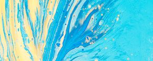 Preview wallpaper stains, spots, paint, abstraction, blue, yellow