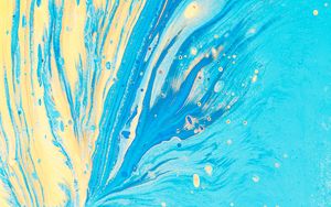 Preview wallpaper stains, spots, paint, abstraction, blue, yellow