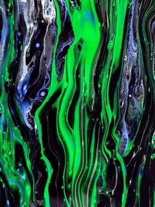 Preview wallpaper stains, waves, paint, liquid, abstraction, green