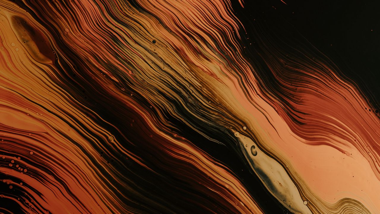 Wallpaper stains, waves, paint, liquid, abstraction, brown