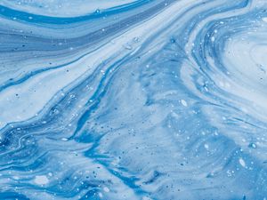 Preview wallpaper stains, waves, paint, liquid, blue