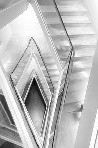 Preview wallpaper staircase, aerial view, art, bw