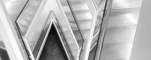 Preview wallpaper staircase, aerial view, art, bw