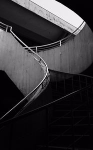 Preview wallpaper staircase, building, bw, railing