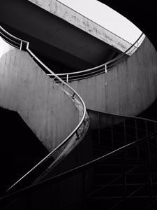 Preview wallpaper staircase, building, bw, railing