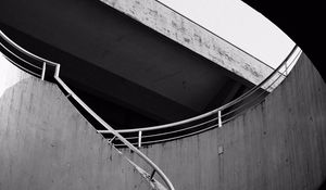 Preview wallpaper staircase, building, bw, railing