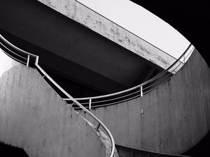 Preview wallpaper staircase, building, bw, railing