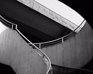 Preview wallpaper staircase, building, bw, railing