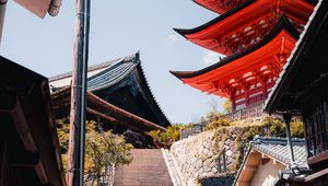 Preview wallpaper staircase, buildings, pagoda, asia, architecture