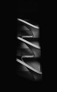 Preview wallpaper staircase, bw, minimalism, dark, architecture