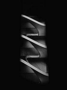 Preview wallpaper staircase, bw, minimalism, dark, architecture