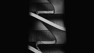 Preview wallpaper staircase, bw, minimalism, dark, architecture