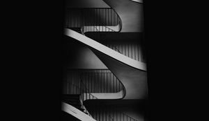 Preview wallpaper staircase, bw, minimalism, dark, architecture