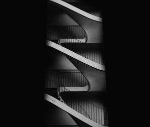 Preview wallpaper staircase, bw, minimalism, dark, architecture