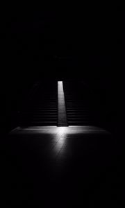 Preview wallpaper staircase, dark, bw, room, darkness