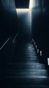 Preview wallpaper staircase, dark, room, backlight, lighting