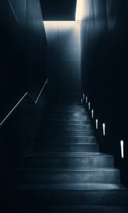 Preview wallpaper staircase, dark, room, backlight, lighting