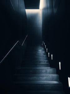 Preview wallpaper staircase, dark, room, backlight, lighting