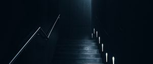 Preview wallpaper staircase, dark, room, backlight, lighting