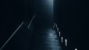 Preview wallpaper staircase, dark, room, backlight, lighting