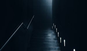 Preview wallpaper staircase, dark, room, backlight, lighting