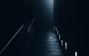Preview wallpaper staircase, dark, room, backlight, lighting