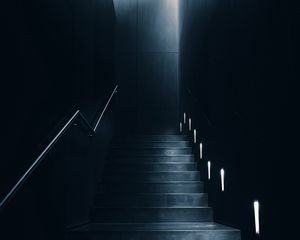 Preview wallpaper staircase, dark, room, backlight, lighting