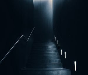 Preview wallpaper staircase, dark, room, backlight, lighting