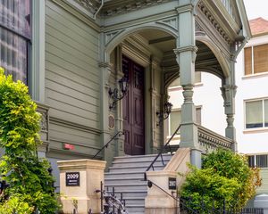 Preview wallpaper staircase, door, columns, building, architecture