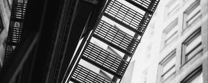 Preview wallpaper staircase, railings, buildings, facade, windows, bw