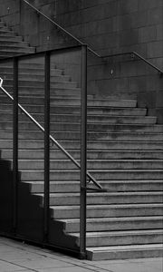 Preview wallpaper staircase, railings, shadows, black and white