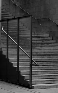 Preview wallpaper staircase, railings, shadows, black and white