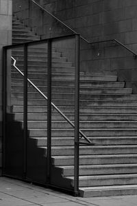 Preview wallpaper staircase, railings, shadows, black and white