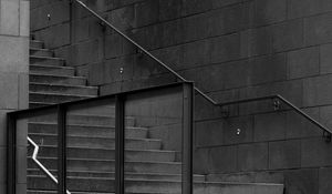 Preview wallpaper staircase, railings, shadows, black and white