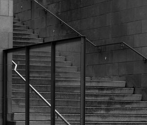 Preview wallpaper staircase, railings, shadows, black and white