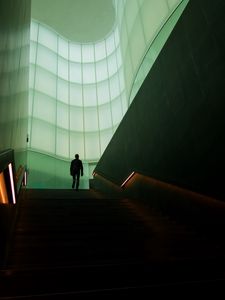 Preview wallpaper staircase, silhouette, dark, building, room