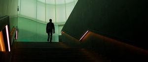 Preview wallpaper staircase, silhouette, dark, building, room